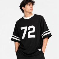 Vente en gros d'usine, maillot de football personnalisé avec nom et numéro pour hommes, t-shirt surdimensionné, streetwear, tee-shirt ample