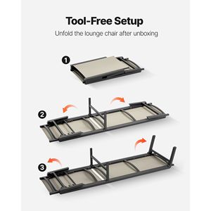 Silla Reclinable Plegable para Exteriores con Capacidad de Carga de 400 Libras, 5 Posiciones Ajustables, Fácil de Montar, para Tomar el Sol - Product Image 4