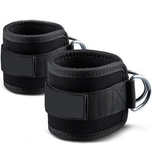 Sangle de cheville unisexe confortable pour appareil de musculation, personnalisable en nylon et néoprène avec anneaux en D, pour hommes et femmes - Product Image 1