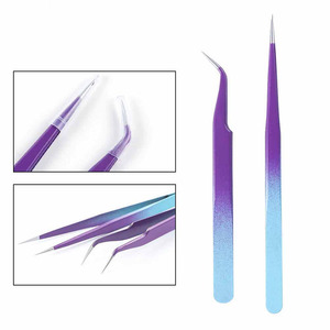 Eyebrow Tweezers Eyelash <b>Extensions</b> Stainless Steel Straight Curved Picker Manicure <b>Nail</b> Tweezers Forceps Pliers - Product Image 2