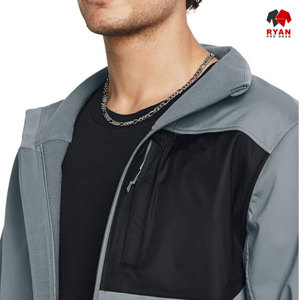 แจ็คเก็ตซอฟต์เชลล์ดีไซน์พิเศษสำหรับผู้ชาย ยี่ห้อ Ryan Pro Gear ปิดซิป พร้อมโลโก้แบบกำหนดเอง สวมใส่สบายๆ - Product Image 4