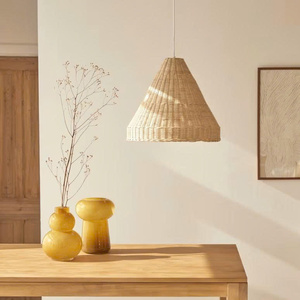 Round Handmade Luxury Modern Pendant <b>Lamp</b> Woven From Natural Rattan Eco-Friendly Lightweight Decorative Home Lighting - Product Image 1