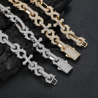 Collar con Cruz Personalizado de Oro Amarillo Sólido de 18K, Cadena de Eslabones Cubanos Miami con Engaste de Bisel para Moissanita VVS Certificada, Regalo para Hombre
