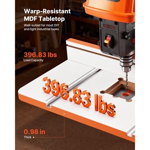 Tavolo per Trapano a Colonna 24 x 12 Pollici con Blocco di Arresto Regolabile, Piano di Lavoro in MDF Altamente Compatibile con Scanalature a T - Product Image 6