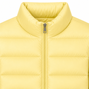 Men's Yellow Stand Collar Puffer Jacket Windproof <b>Zipper</b> Closure Casual Winter <b>Coat</b> Polyester Wadding Regular Fit - Product Image 6