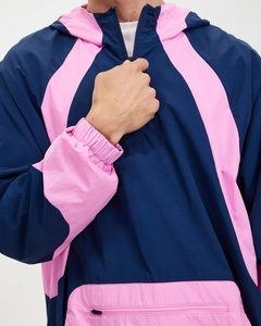 High Quality Men's Plus Size Windbreaker <b>Jacket</b> Factory Wholesale Breathable Pullover Stand Embroidery Two Tones Lightweight - Product Image 2