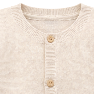 Cárdigan de punto neutro para bebé, suéter de algodón suave de manga larga con botones en la parte delantera para recién nacidos, bebés y niños pequeños, para uso diario. - Product Image 4