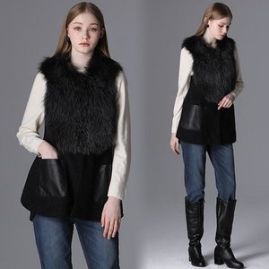 Hàn Quốc Việt Nam thiết kế của phụ nữ Fox Fur Slit len vest espin Bộ sưu tập TV mua sắm nhãn - Product Image 1
