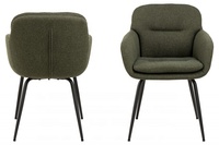 Fauteuil de salle à manger moderne en tissu avec pieds en métal vert pour salle à manger, cuisine, bureau à domicile, hôtel, villa et appartement