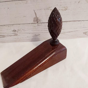 Vintage Mahogany Acorn Doorstop Handmade Rustic Doorstop With Vintage Non-Slip Wood Door Wedge - Product Image 2