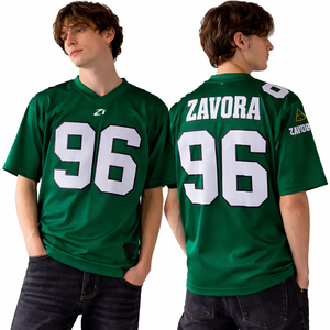 Camiseta de Fútbol Transpirable de Malla Verde para Hombre, Cuello en V, Uniforme de Equipo, Logotipo Personalizado, Ropa Deportiva, Fabricación de Marca Privada, Suministro al por Mayor - Product Image 1