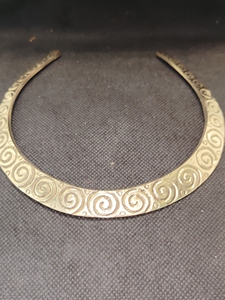 Handmade Brass Hasli <b>Necklace</b> | Gold Polished Brass Collar Choker | Tribal Ethnic Statement Neck <b>Ring</b> - Product Image 4