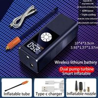 Portable Wireless Tire Inflator 12V Aluminum Alloy Digital Display Car Motorcycle Bicycle Self-Stopping Inflation Tool