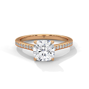 แหวนเพชรทองคำ 14K เพชรเพาะเลี้ยงในห้องปฏิบัติการ แหวนทองคำแท้ 18K สำหรับผู้หญิง สไตล์คลาสสิก รับรองโดย IGI แหวนหมั้น แหวนวันครบรอบ - Product Image 3
