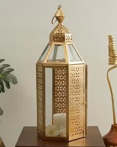 Brass <b>Lantern</b> Lamp <b>Tealight</b> Candle Holder Vintage Hanging Tabletop <b>Lantern</b> for Home Diwali Wedding Living Room Decor - Product Image 2