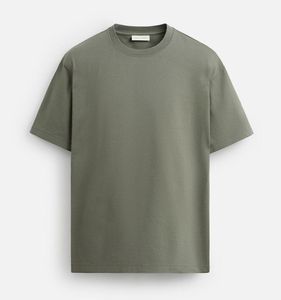 เสื้อยืดคอกลมทรงเข้ารูปสำหรับผู้ชาย ผ้าฝ้าย 100% 220gsm สกรีนโลโก้ OEM ตามสั่ง สำหรับชุดลำลองสุดหรู - Product Image 2