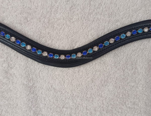 Bande de sourcils de cheval en cristal de strass faits à la main de haute qualité bel accessoire en cuir pour cheval directement du grossiste de chevaux - Product Image 2