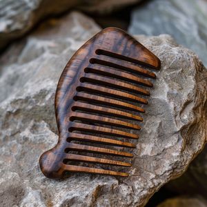 Approvisionnement direct d'usine de peignes à cheveux rustiques faits à la main en bois, peignes démêlants, outils de soin des cheveux, disponibles au prix de gros - Product Image 1