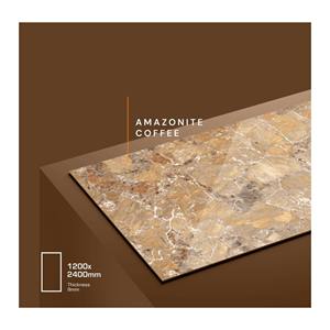 กระเบื้องพอร์ซเลนเคลือบเงา Amazonite Coffee ขนาด 1200x2400 มม. หนา 9 มม. ลายหินอ่อนหรูหรา สำหรับปูพื้นและผนังสไตล์โมเดิร์น - Product Image 1