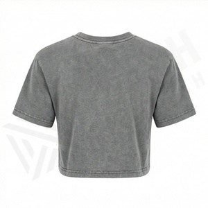 เสื้อครอปท็อปผู้หญิงสำหรับฤดูร้อน เสื้อผ้าเรียบง่าย สกรีนโลโก้ได้ น้ำหนัก 180 กรัม เสื้อยืดครอปพรีเมียม ชุดออกกำลังกายลำลอง แฟชั่นเสื้อยืด - Product Image 2