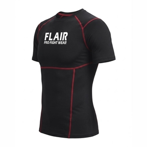 Flair Men's <b>Long</b> <b>Sleeve</b> <b>Compression</b> <b>Shirt</b> Black O-Neck Knitted Polyester Quick Dry Sporty Fit - Product Image 5