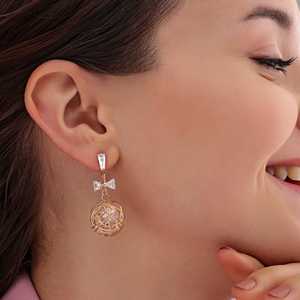 Pendientes de bola de perlas de malla dorada antideslustre de PRAO - Product Image 1