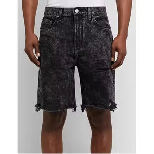 Nouveaux shorts en jean pour hommes, coupe droite, taille mi-haute, avec strass, en tissu écologique, pour l'automne, vente en gros - Product Image 1
