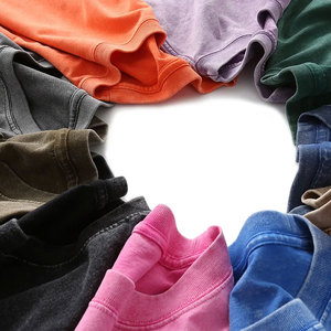 T-shirt gris en coton surdimensionné pour homme, manches courtes, col rond, couleur unie, tricot jersey, haut décontracté - Product Image 3