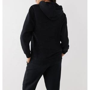 Survêtement décontracté en molleton surdimensionné pour femme, avec logo personnalisé, sweat à capuche à manches longues, poche kangourou, coupe classique - Product Image 2