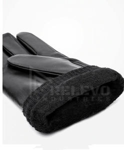 Gants en cuir de mouton véritable pour hommes, respirants, doublure en fausse fourrure, écran tactile, chauds pour l'automne et l'hiver - Product Image 4