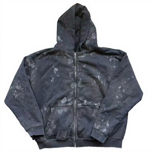 Nesta Sports Sweat à capuche surdimensionné en molleton bouclette 100% coton, style vintage délavé à l'acide, déchiré et vieilli, écologique et respirant - Product Image 4