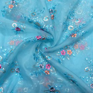 Premium Sequence Embroidery Fabric For Women Fashion Wear Designer <b>Garments</b> Party Wear Dresses Kaftan Abaya Bridal Wear - Product Image 1