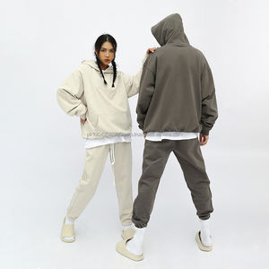 Sudadera de gimnasio para hombre, sudadera holgada de cuello redondo de peso pesado en blanco, Sudadera con capucha para hombre, sudaderas de tela de rizo con capucha de punto - Product Image 3