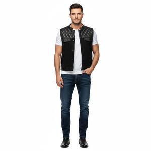 Gilet de motard en cuir véritable personnalisé de qualité supérieure, vêtement de moto tendance, gilet de moto pour homme avec coutures robustes - Product Image 2
