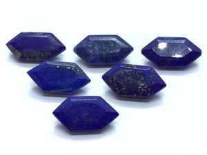 Piedras preciosas sueltas de lapislázuli natural con corte hexagonal de 6-15 mm para engaste de anillos y colgantes, cuentas sueltas de lapislázuli al por mayor. - Product Image 2