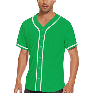 Blank Green Baseball Uniform Button <b>Down</b> Mesh Sport Shirt Wholesale for Team Branding and Custom Logos - Product Image 3