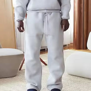 Casual <b>Trousers</b> for Men Elastic Waist Flared Polyester/Cotton Heavyweight <b>Drawstring</b> Closure Office Professional Outfit - Product Image 5