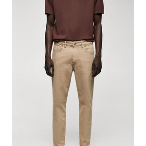 Pantalones Jogger Casuales de Hombre, Tejido Transpirable, 100% Algodón, Color Azul Oscuro, Corte Recto, Envío Directo - Product Image 1