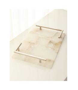 Grand plateau de service en marbre avec construction solide pour servir de manière sûre les boissons et les verrerie délicate - Product Image 1