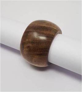 Anneau de serviette en bois entrelacé moderne, fait main, en bois naturel, double boucle, pour la décoration de table de mariage ou de restaurant. - Product Image 2