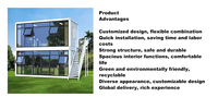 Quiosco Blanco de Una Sola Pieza con Toldo Plegable, Puesto de Venta de Aperitivos, Casa Móvil, Espacio Comercial Personalizable, Casa de Ensamblaje Rápido