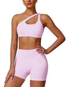 Ensemble 2 pièces sans couture push-up pour femme, soutien-gorge dos nu en V et short de yoga froncé, idéal pour le fitness et l'entraînement – Vente en gros personnalisée - Product Image 2