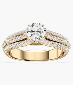 Anillo de Lujo con Diamante Moissanita, Plata 925, Anillo de Compromiso con Engaste de Canal, Certificado IGI, Anillo Chapado en Oro/Plata para Mujer - Product Image 1
