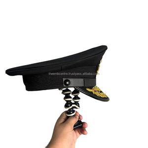 Casquettes brodées à la main unisexes en argent de haute qualité Casquette uniforme allemande en coton personnalisé du Pakistan - Product Image 5