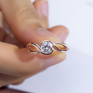 Export Quality VVS Moissanite Engagement <b>Ring</b> with 18K <b>Gold</b> Plating Elegant Bridal Jewelry for Women Available For Sale - Product Image 3