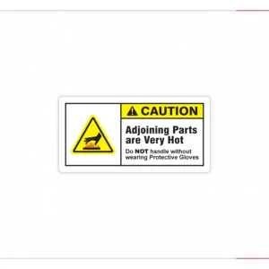 Caution Hazard Warning Signs And Hot Surface Safety Labels Set With Wear Gloves Icons - Product Image 6