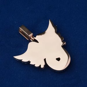 Iced Out Number 6 Angel Wings Pendant Moissanite Custom Hip Hop Statement Jewellery for Men - Product Image 3