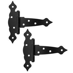 High Quality Heavy Duty Cast Iron Strap Hinges Matte Black Wrought Iron Gate Hinge Antique Heart Tip Rustic <b>Barn</b> <b>Door</b> <b>Hardware</b> - Product Image 4
