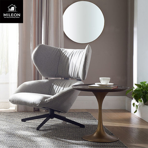 Moderno lujo cuero tela marco Metal ocio salón silla muebles reposabrazos bajo nuevo diseño Hotel sala de estar perezoso sofá individual - Product Image 4