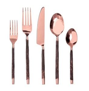 Juego de Cubiertos de Acero Inoxidable Color Oro Rosa, en Oferta, para Aniversario, Compromiso, Cena, al Mejor Precio - Product Image 1